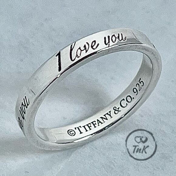 Tiffany & Co. Retired Notes "I Love You" Ring - Sterling Silver - Size 5.5 - Picture 7 of 16